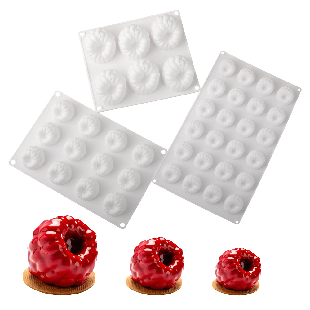 Baking Kitchen Design - 6/12/24-Cell Raspberry Design Food Grade Silicone