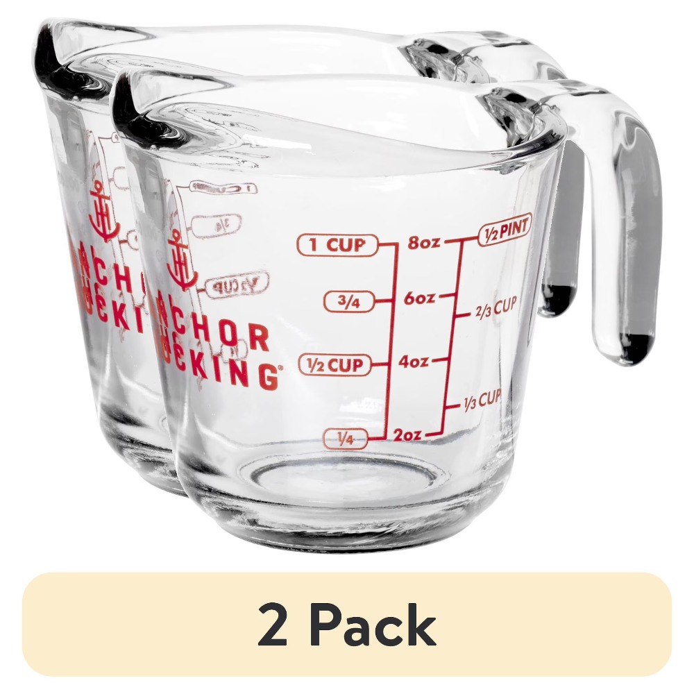 Baking In Kitchen - 2-Pack Glass Measuring Cups Set with