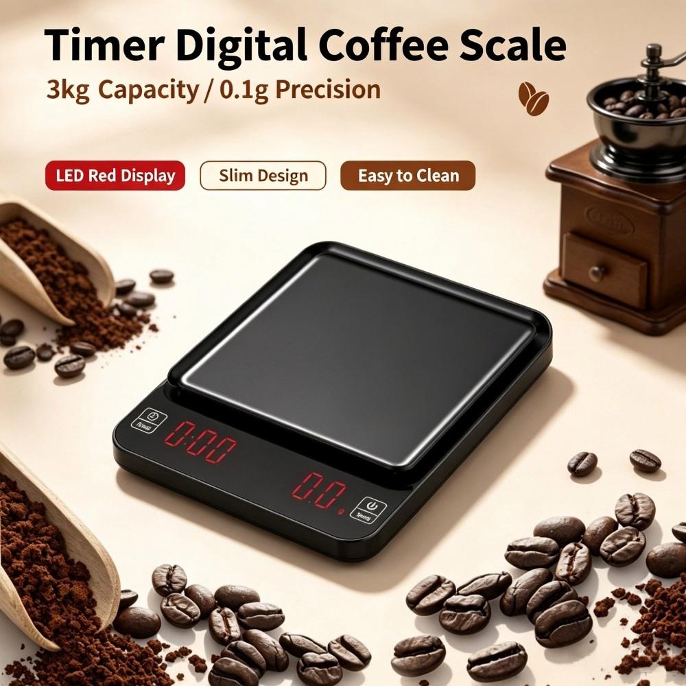Baking In Kitchen - 3kg/0.1g High Precision Digital Coffee Scale,