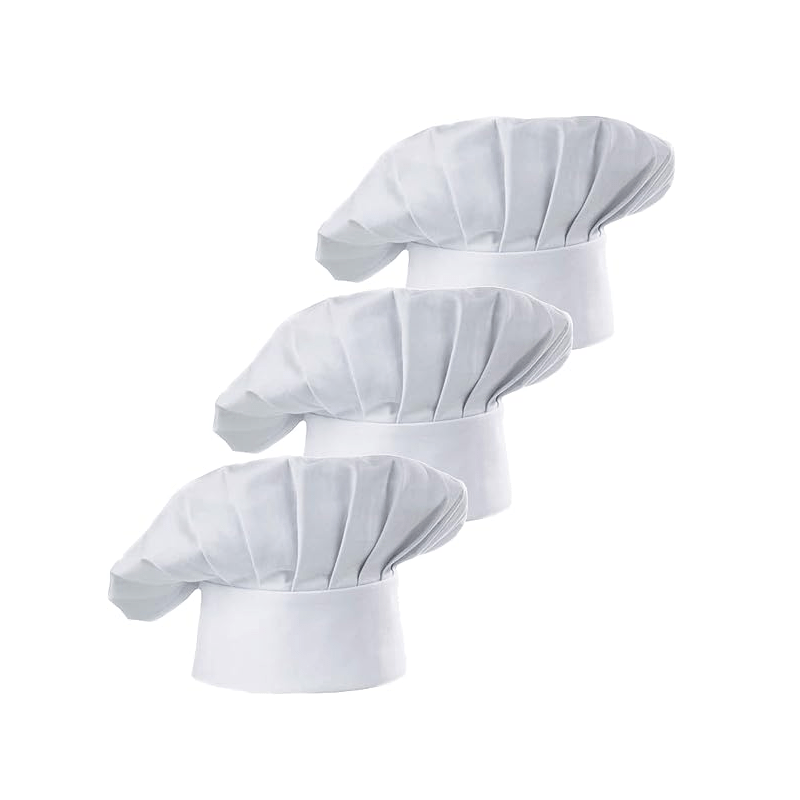 Kitchen Baker - 3pcs Chef Hat Adult Adjustable Elastic