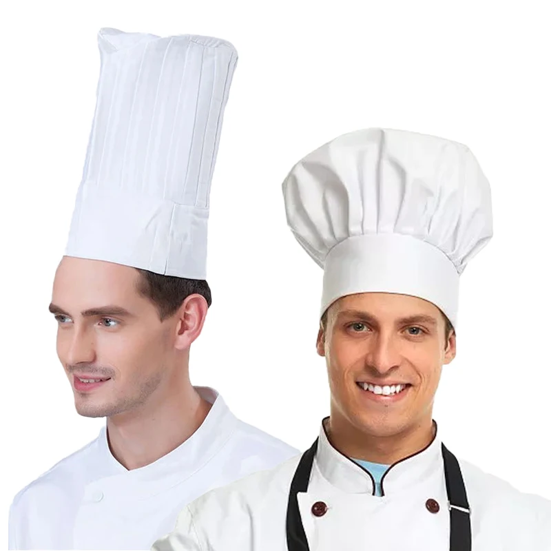 Kitchen Baker - High22/29cm Cook Cap White Chef Hat