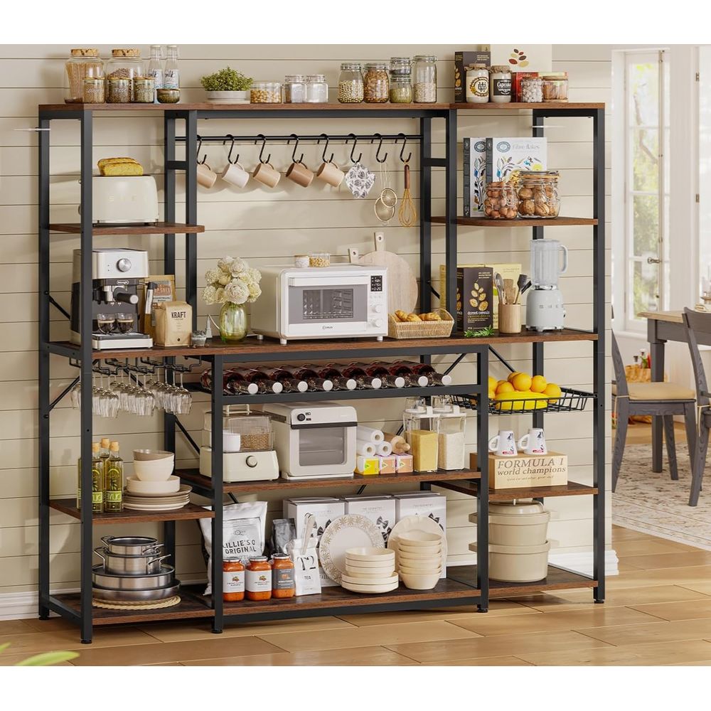 Kitchen Baker - Large 62.4in Bakers Rack with Power