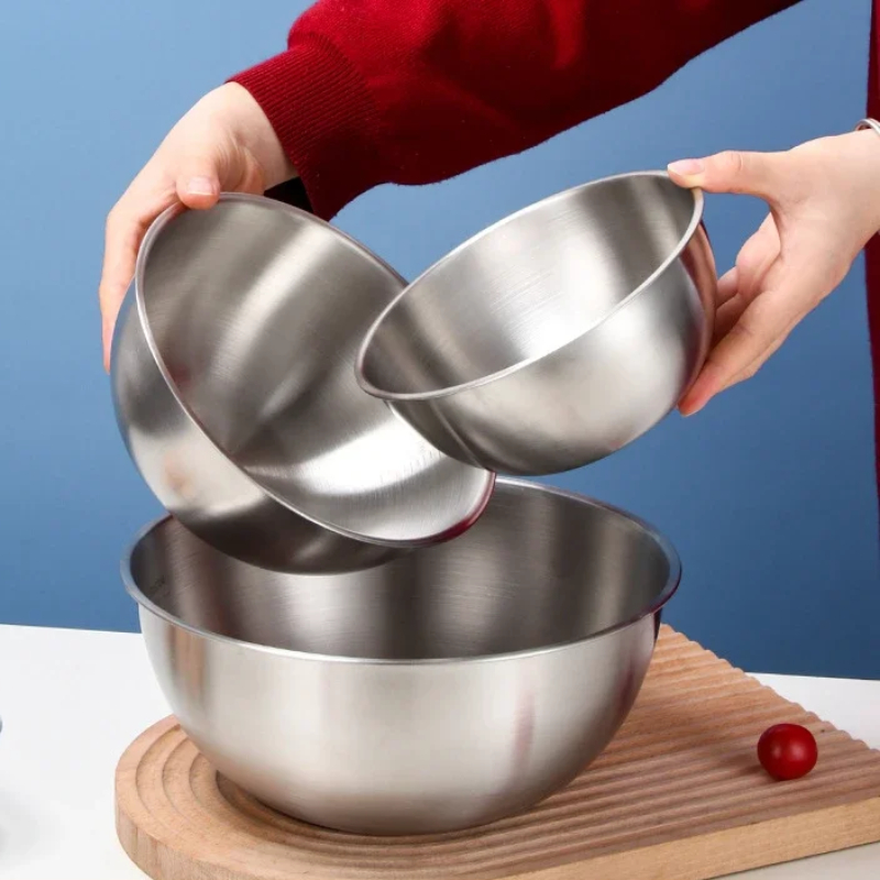 Kitchen Baking Bowls - 3PCS Stainless steel cooking bowl, household