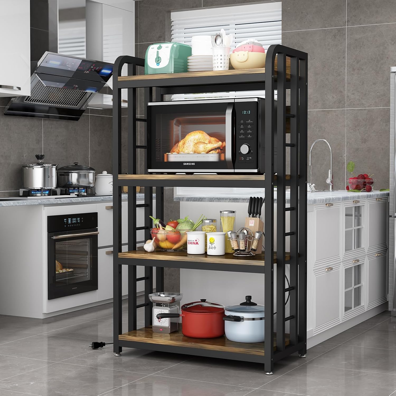 4 Tier Kitchen Bakers Rack Wit - Kitchen Baker review and price