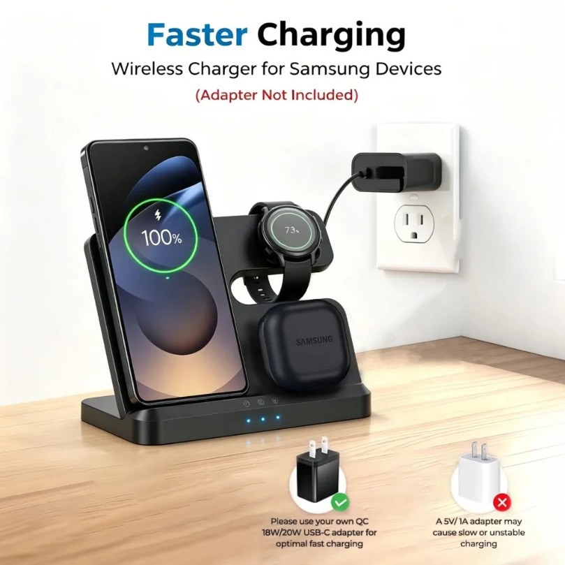 3 in 1 Fast Wireless Charger F - Cooling Rack Wire review and price