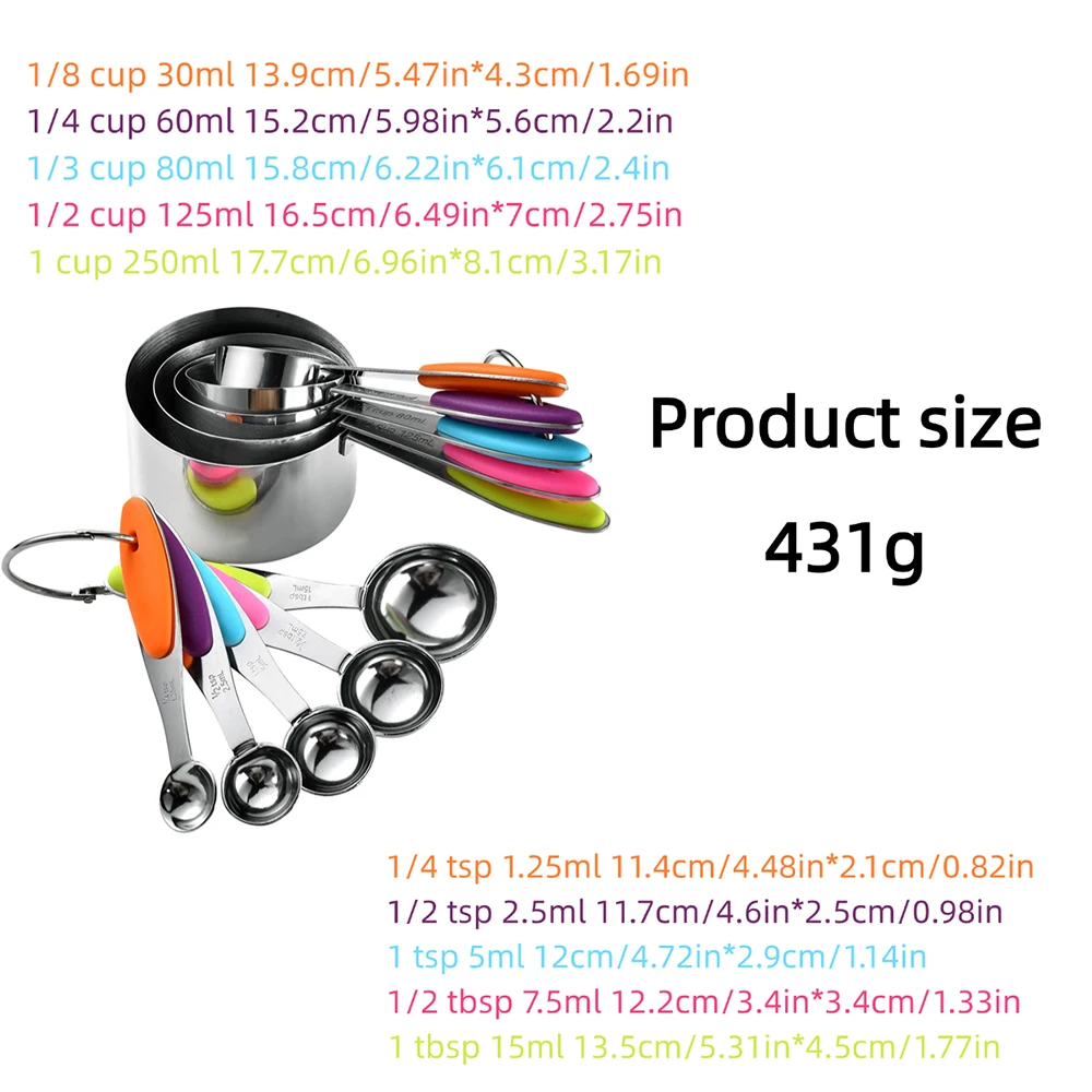 5/10Pcs Stainless Steel Measur - Kitchen Baking Store review and price