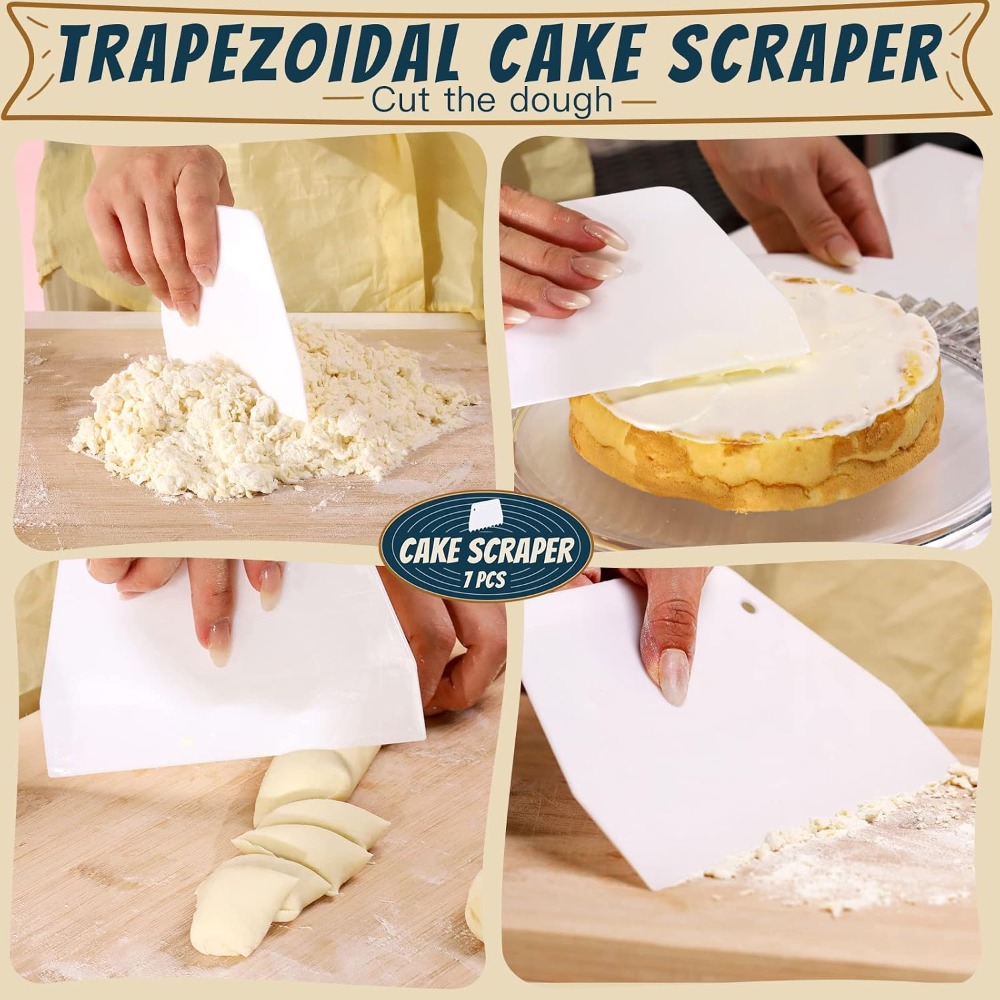 7 Pcs Kitchen Dough Scraper an - Kitchen Baking Utensil Set review and price