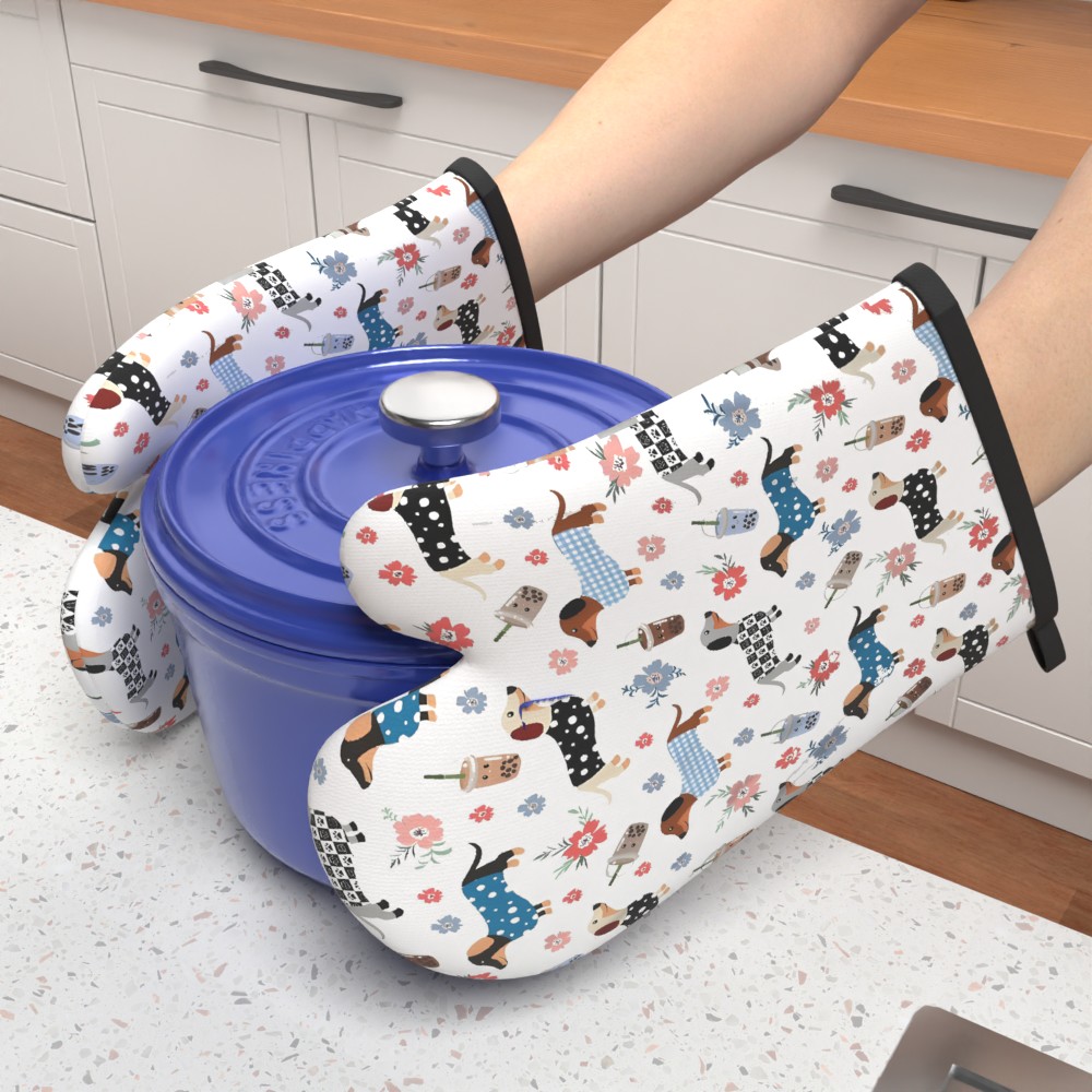 2pcs Oven Mitts with Dog Desig - Baking Kitchen Design review and price