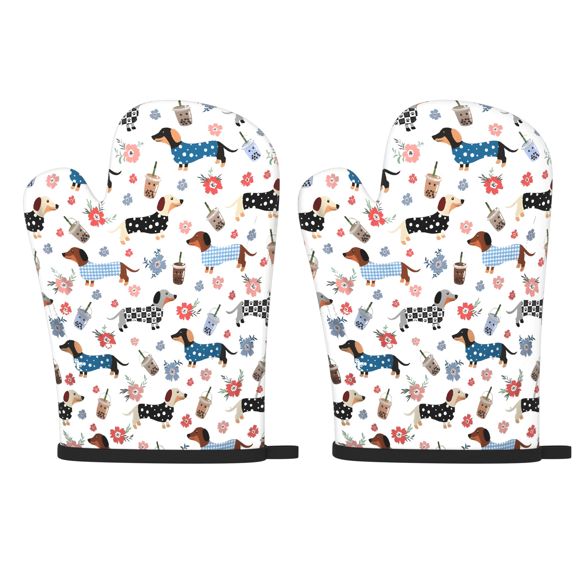 2pcs Oven Mitts with Dog Desig - Baking Kitchen Design review and price