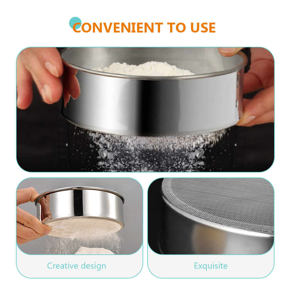 3Pcs Stainless Steel Flour Sif - Kitchen Baking Utensil Set review and price