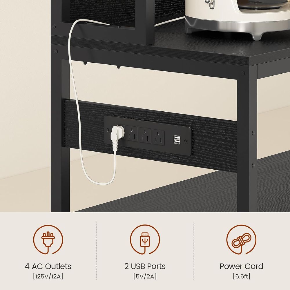 Bakers Rack with Power Outlet  - Kitchen Baker review and price