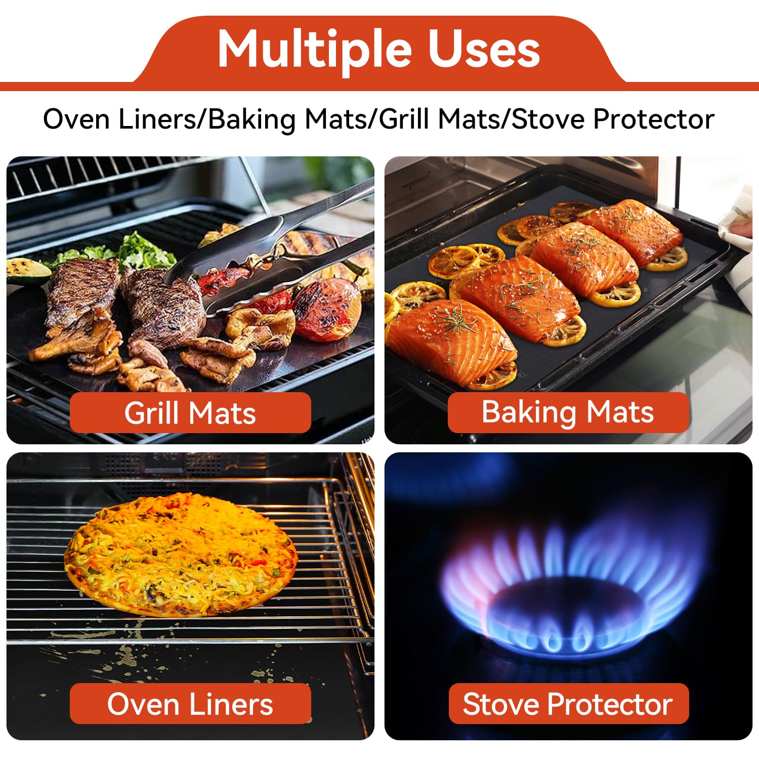 Non-Stick BBQ Grill Mat Set wi - Super Kitchen Baking Mat review and price