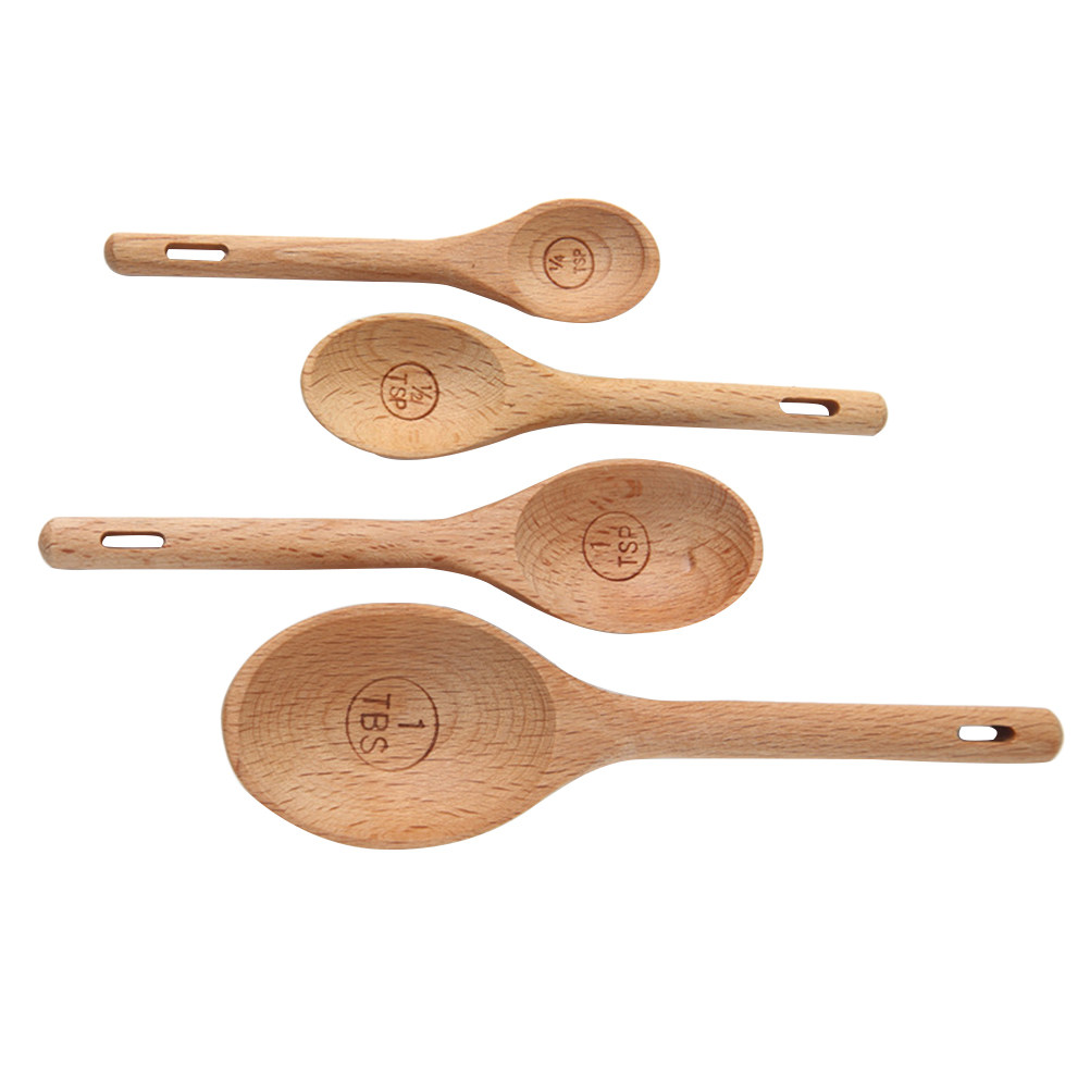 4Pcs Wooden Measuring Spoons S - Kitchen Baking Utensil Set review and price